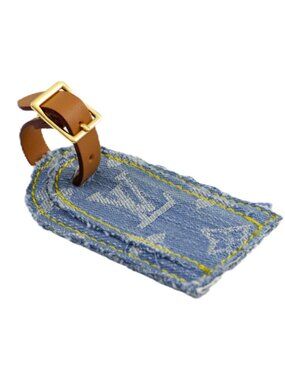 Louis Vuitton denim logo leather tag #202-73